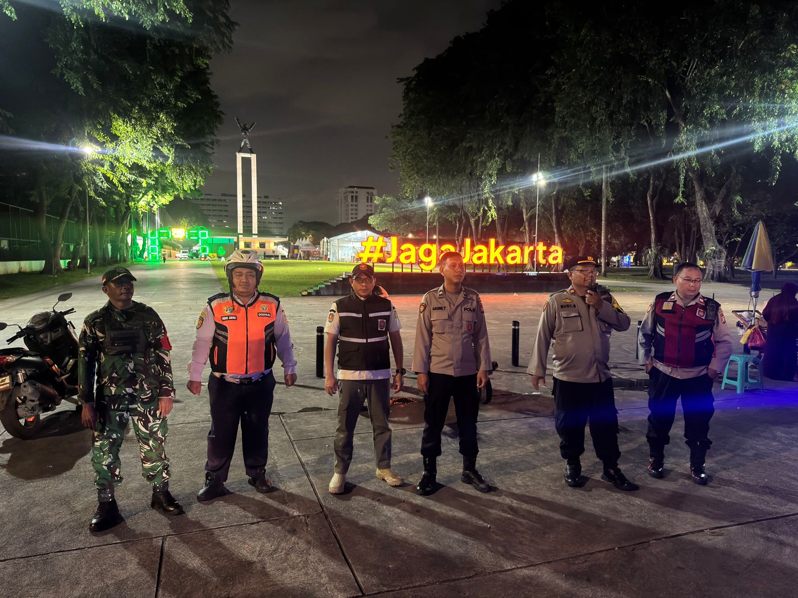 Jelang Malam Bersama Tiga Pilar Sawah Besar, Lakukan Penjagaan Di Sepuran Lapangan Banteng